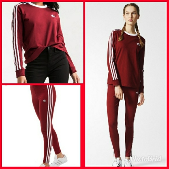 burgundy adidas set